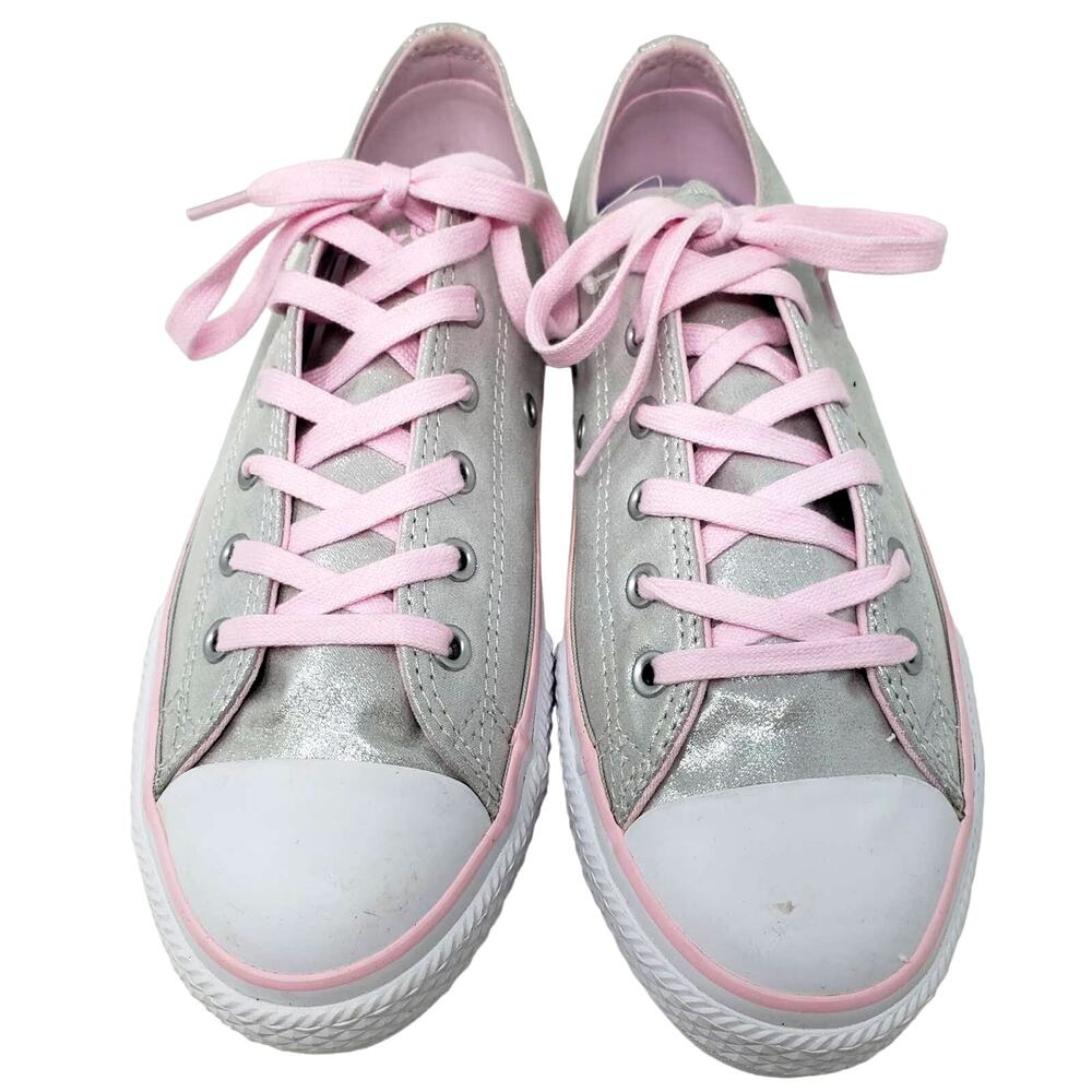 NEW! Converse Silver Pink Lace Ups - 5